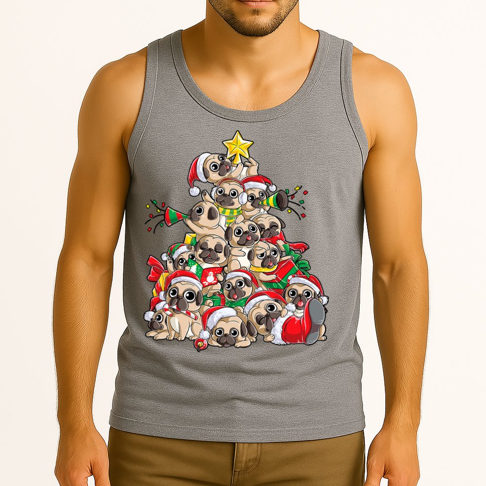 Funny Pug Dog Cute Christmas Gift Tank Top