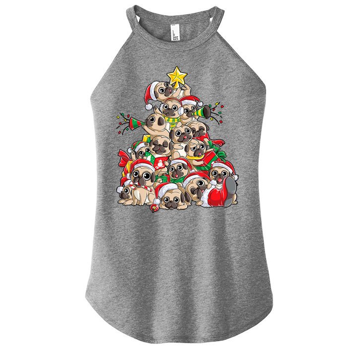 Funny Pug Dog Cute Christmas Gift Women's Perfect Tri Rocker Tank