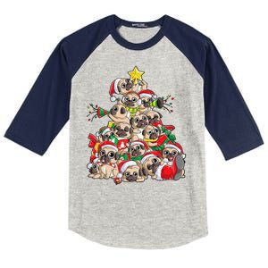 Funny Pug Dog Cute Christmas Gift Kids Colorblock Raglan Jersey