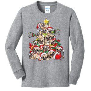 Funny Pug Dog Cute Christmas Gift Kids Long Sleeve Shirt