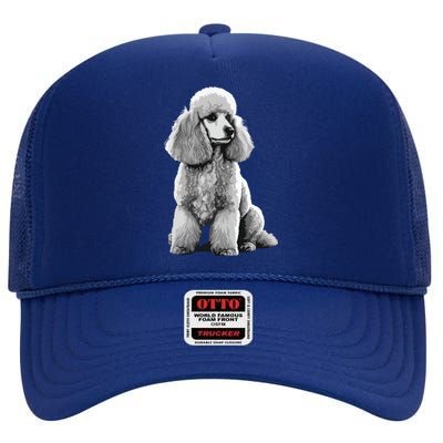 Funny Poodle Dog Miniature Poodle Toy Poodle High Crown Mesh Back Trucker Hat