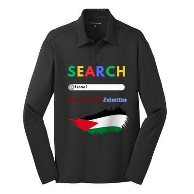 Free Palestine Did You Mean Palestine Gift Silk Touch Performance Long Sleeve Polo