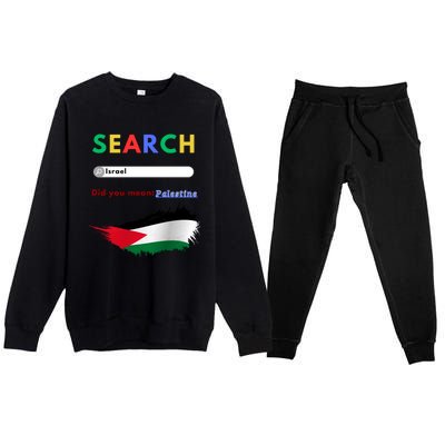 Free Palestine Did You Mean Palestine Gift Premium Crewneck Sweatsuit Set