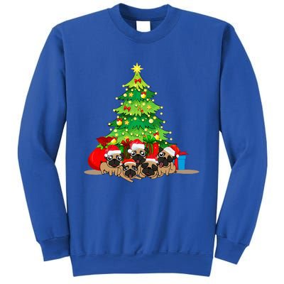 Festive Pug Dog Christmas Pajama with Xmas Tree Lights Sweatshirt