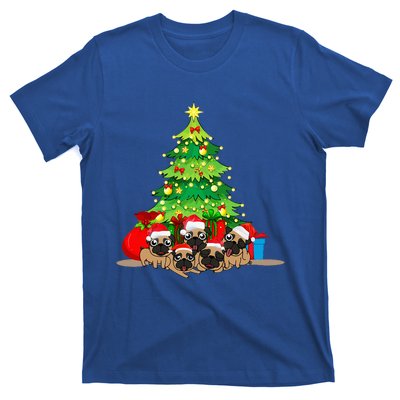 Festive Pug Dog Christmas Pajama with Xmas Tree Lights T-Shirt