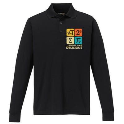 Funny PI Day Math Pun Performance Long Sleeve Polo