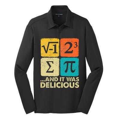 Funny PI Day Math Pun Silk Touch Performance Long Sleeve Polo