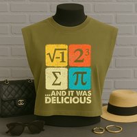 Funny PI Day Math Pun Garment-Dyed Women's Muscle Tee