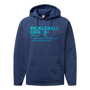 Funny Pickleball Definition Funny Gift Performance Fleece Hoodie