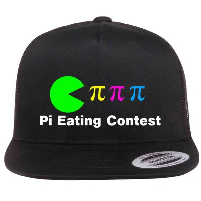 Funny Pi Day Math Science Pi Eating Contest Mix Flat Bill Trucker Hat