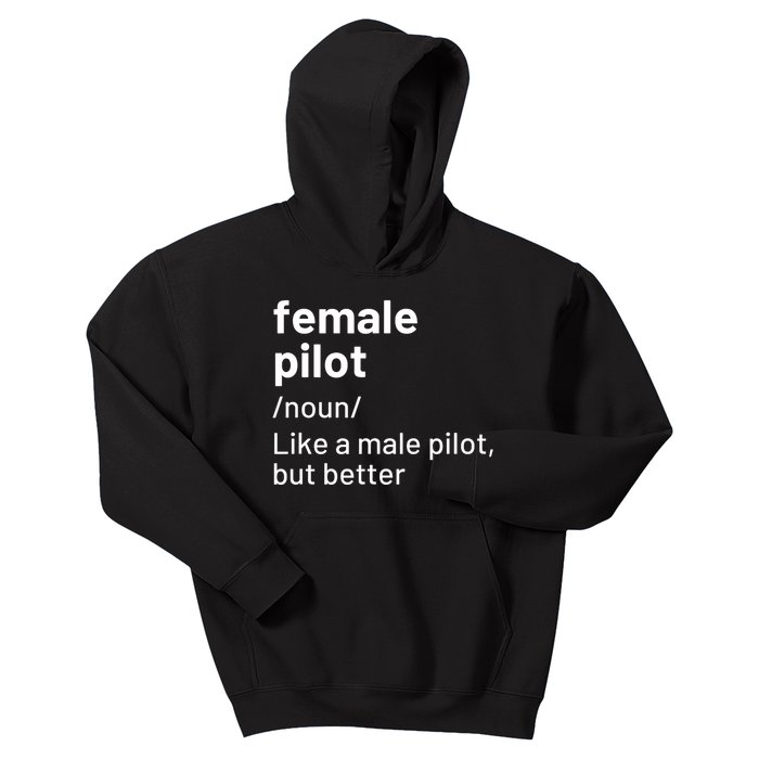 Female Pilot Definition Kids Hoodie