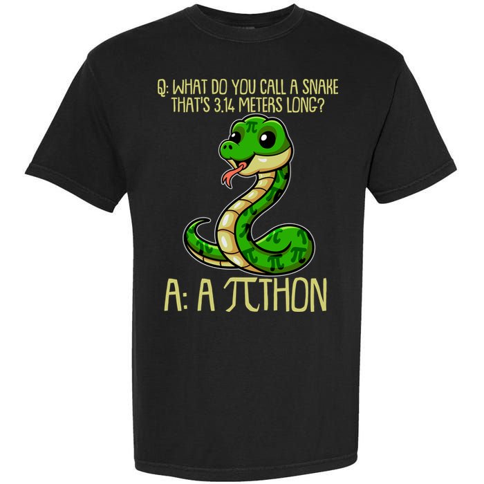 Funny Pi Day 314 PiThon Python Snake Joke Garment-Dyed Heavyweight T-Shirt