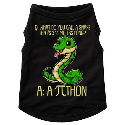 Funny Pi Day 314 PiThon Python Snake Joke Doggie Tank