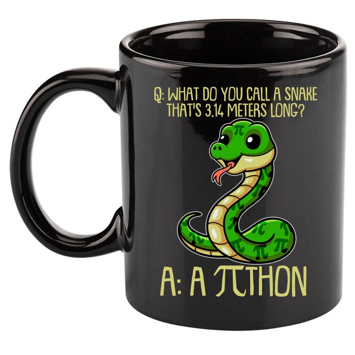 Funny Pi Day 314 PiThon Python Snake Joke 11oz C Handle Ceramic Mug