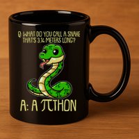 Funny Pi Day 314 PiThon Python Snake Joke 11oz C Handle Ceramic Mug