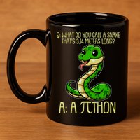 Funny Pi Day 314 PiThon Python Snake Joke 11oz C Handle Ceramic Mug