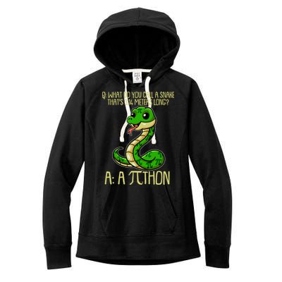 Funny Pi Day 314 PiThon Python Snake Joke Women's Fleece Hoodie