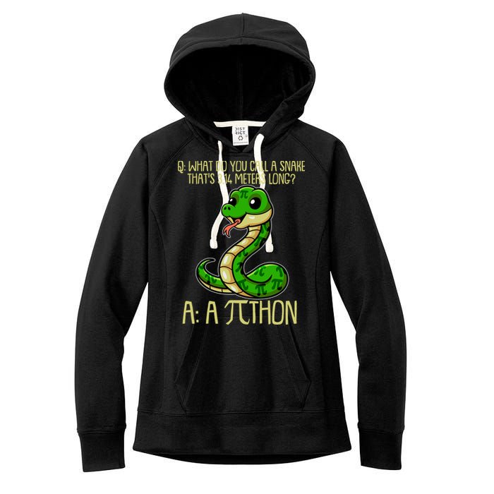 Funny Pi Day 314 PiThon Python Snake Joke Women's Fleece Hoodie
