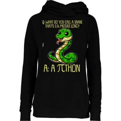 Funny Pi Day 314 PiThon Python Snake Joke Womens Funnel Neck Pullover Hood