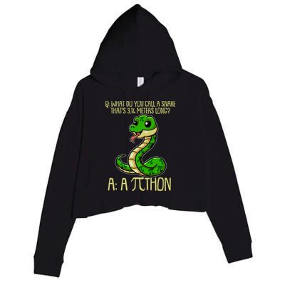 Funny Pi Day 314 PiThon Python Snake Joke Crop Fleece Hoodie