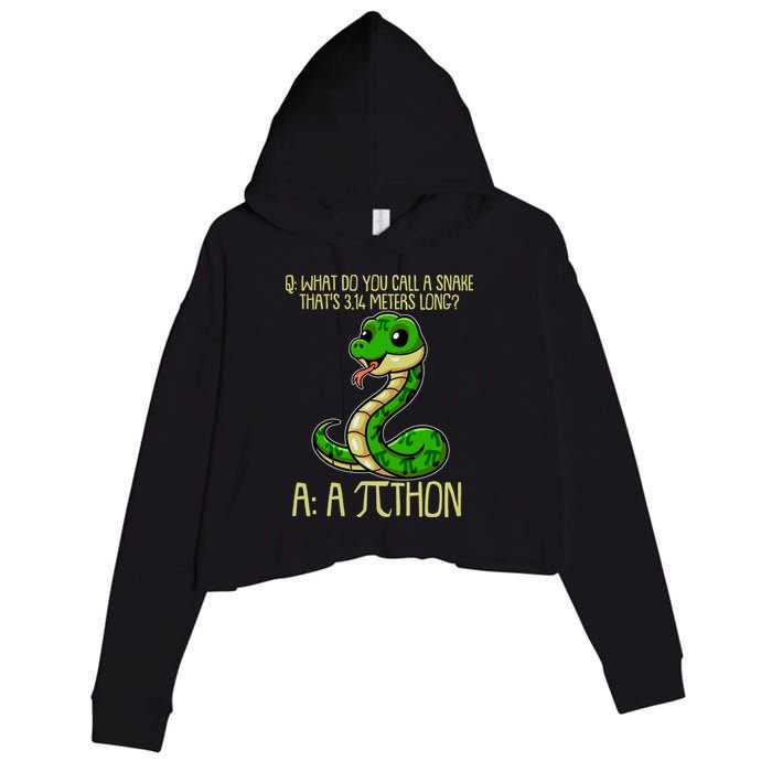 Funny Pi Day 314 PiThon Python Snake Joke Crop Fleece Hoodie