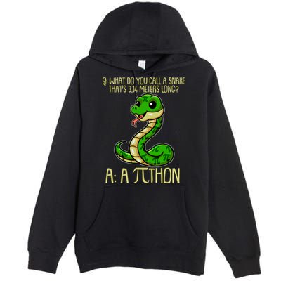 Funny Pi Day 314 PiThon Python Snake Joke Premium Pullover Hoodie
