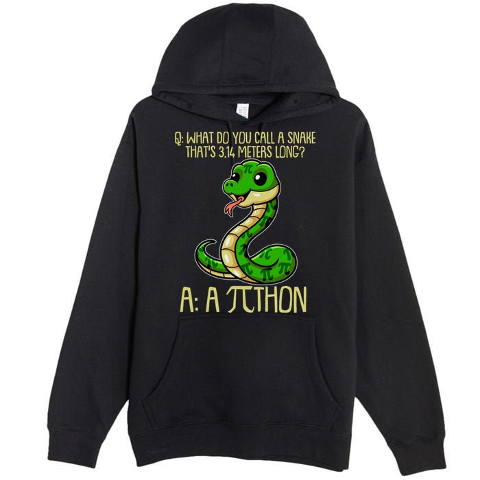 Funny Pi Day 314 PiThon Python Snake Joke Premium Pullover Hoodie