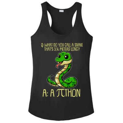 Funny Pi Day 314 PiThon Python Snake Joke Ladies PosiCharge Competitor Racerback Tank