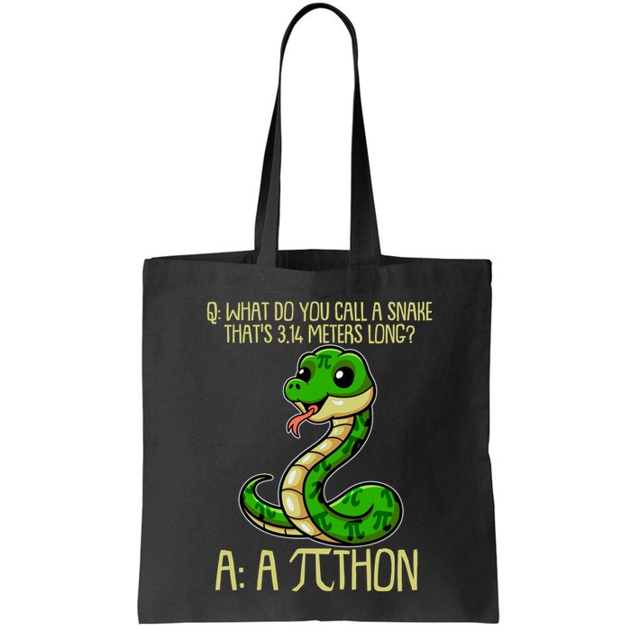 Funny Pi Day 314 PiThon Python Snake Joke Tote Bag