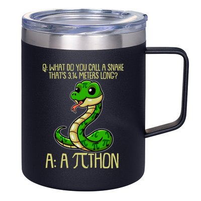 Funny Pi Day 314 PiThon Python Snake Joke 12oz Stainless Steel Coffee Mug