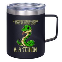 Funny Pi Day 314 PiThon Python Snake Joke 12oz Stainless Steel Coffee Mug