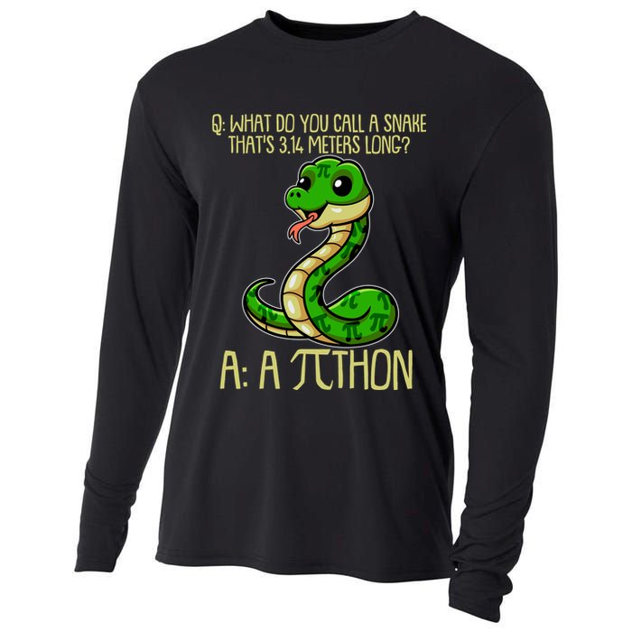 Funny Pi Day 314 PiThon Python Snake Joke Cooling Performance Long Sleeve Crew