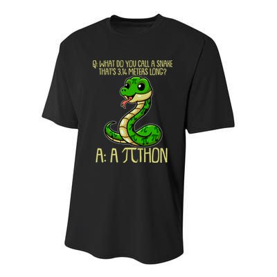 Funny Pi Day 314 PiThon Python Snake Joke Youth Performance Sprint T-Shirt