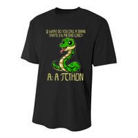 Funny Pi Day 314 PiThon Python Snake Joke Youth Performance Sprint T-Shirt