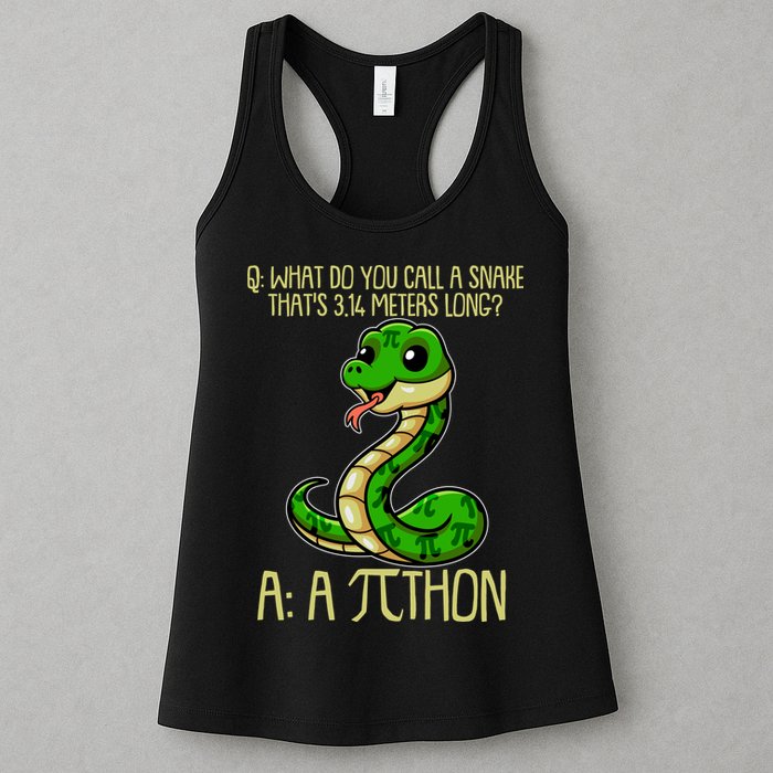 Funny Pi Day 314 PiThon Python Snake Joke Womens Tank Top