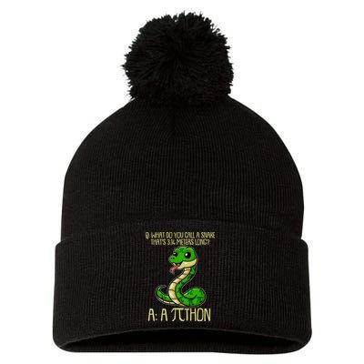 Funny Pi Day 314 PiThon Python Snake Joke Pom Pom 12in Knit Beanie
