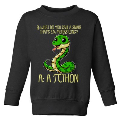 Funny Pi Day 314 PiThon Python Snake Joke Toddler Sweatshirt