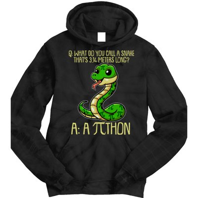 Funny Pi Day 314 PiThon Python Snake Joke Tie Dye Hoodie