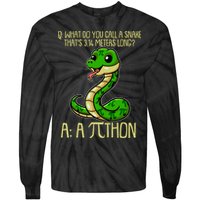 Funny Pi Day 314 PiThon Python Snake Joke Tie-Dye Long Sleeve Shirt