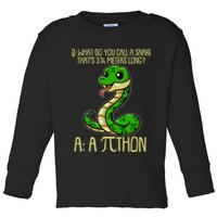 Funny Pi Day 314 PiThon Python Snake Joke Toddler Long Sleeve Shirt
