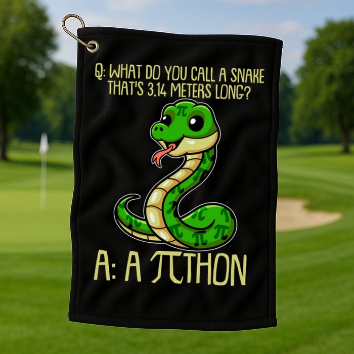 Funny Pi Day 314 PiThon Python Snake Joke Golf Towel