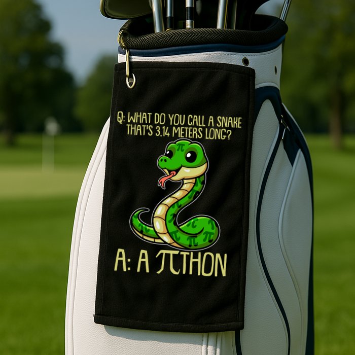 Funny Pi Day 314 PiThon Python Snake Joke Golf Towel
