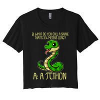 Funny Pi Day 314 PiThon Python Snake Joke Crop Top