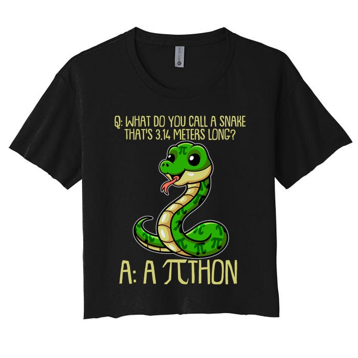 Funny Pi Day 314 PiThon Python Snake Joke Crop Top