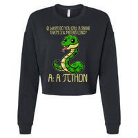 Funny Pi Day 314 PiThon Python Snake Joke Cropped Pullover Crew