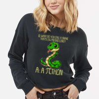 Funny Pi Day 314 PiThon Python Snake Joke Cropped Pullover Crew