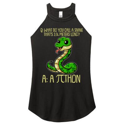 Funny Pi Day 314 PiThon Python Snake Joke Women's Perfect Tri Rocker Tank