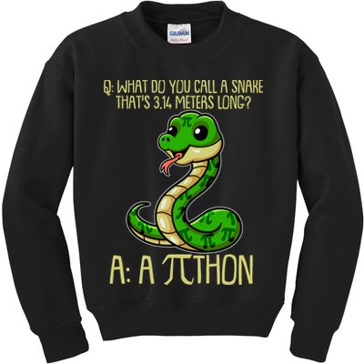 Funny Pi Day 314 PiThon Python Snake Joke Kids Sweatshirt