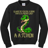Funny Pi Day 314 PiThon Python Snake Joke Kids Sweatshirt