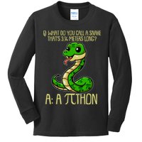 Funny Pi Day 314 PiThon Python Snake Joke Kids Long Sleeve Shirt